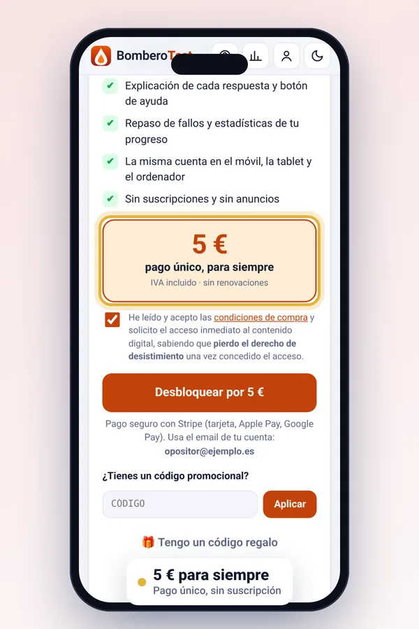 Pantalla de desbloqueo por 5 euros